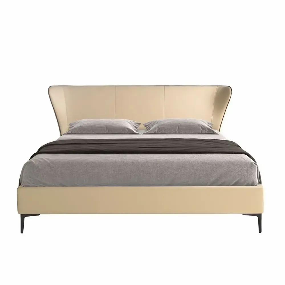 Beds - Cream leatherette bed - ANGEL CERDÁ