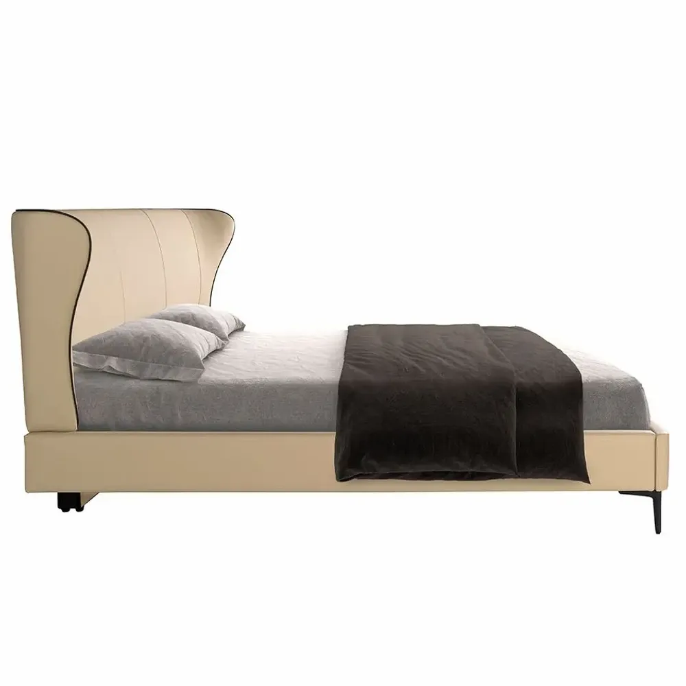 Beds - Cream leatherette bed - ANGEL CERDÁ