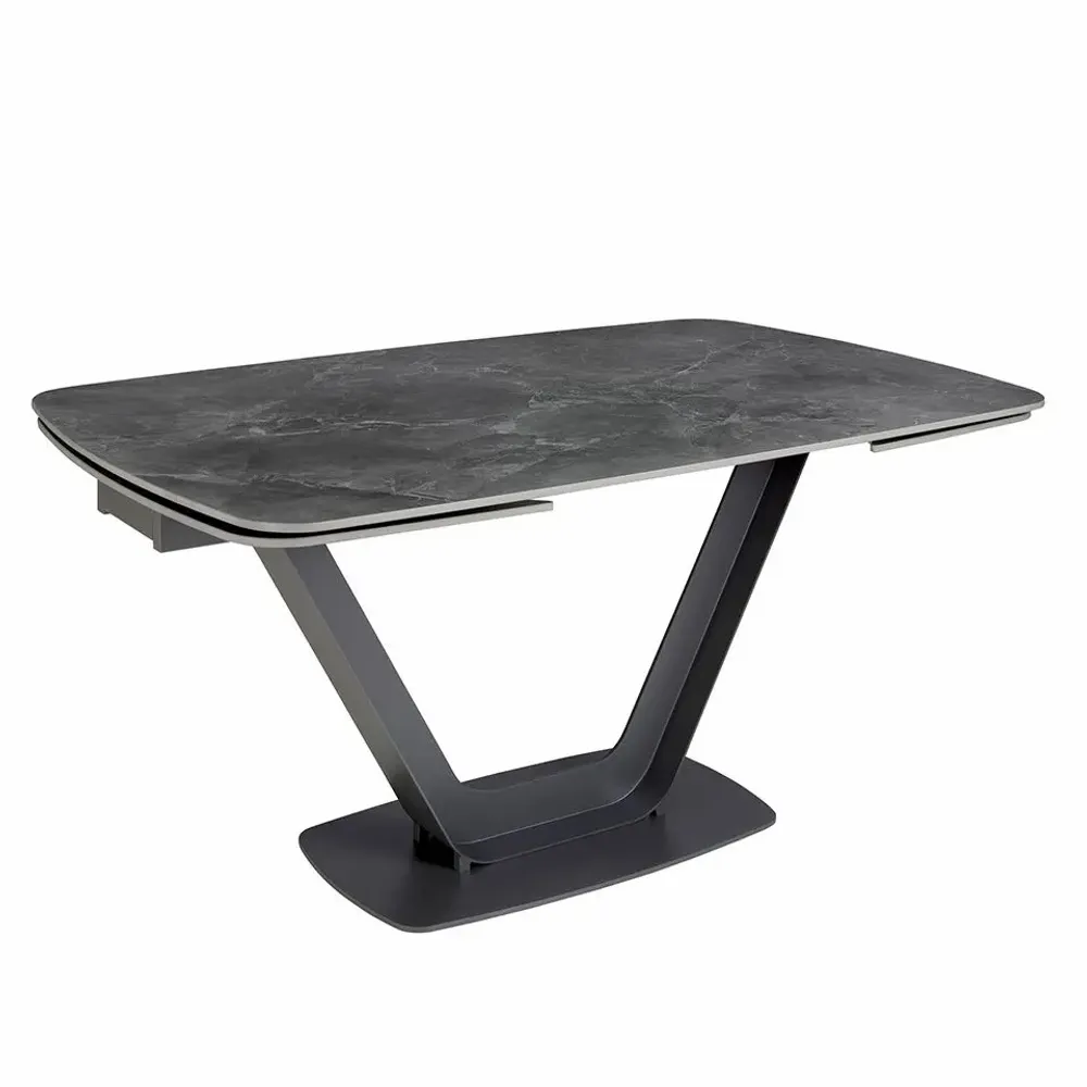 Dining Tables - Oval Barrel porcelain marble extending dining table - ANGEL CERDÁ