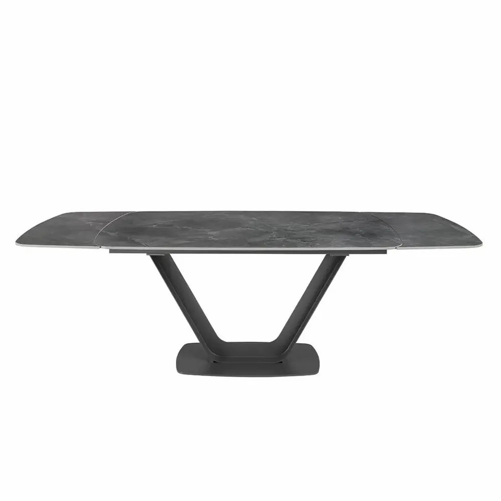 Dining Tables - Oval Barrel porcelain marble extending dining table - ANGEL CERDÁ
