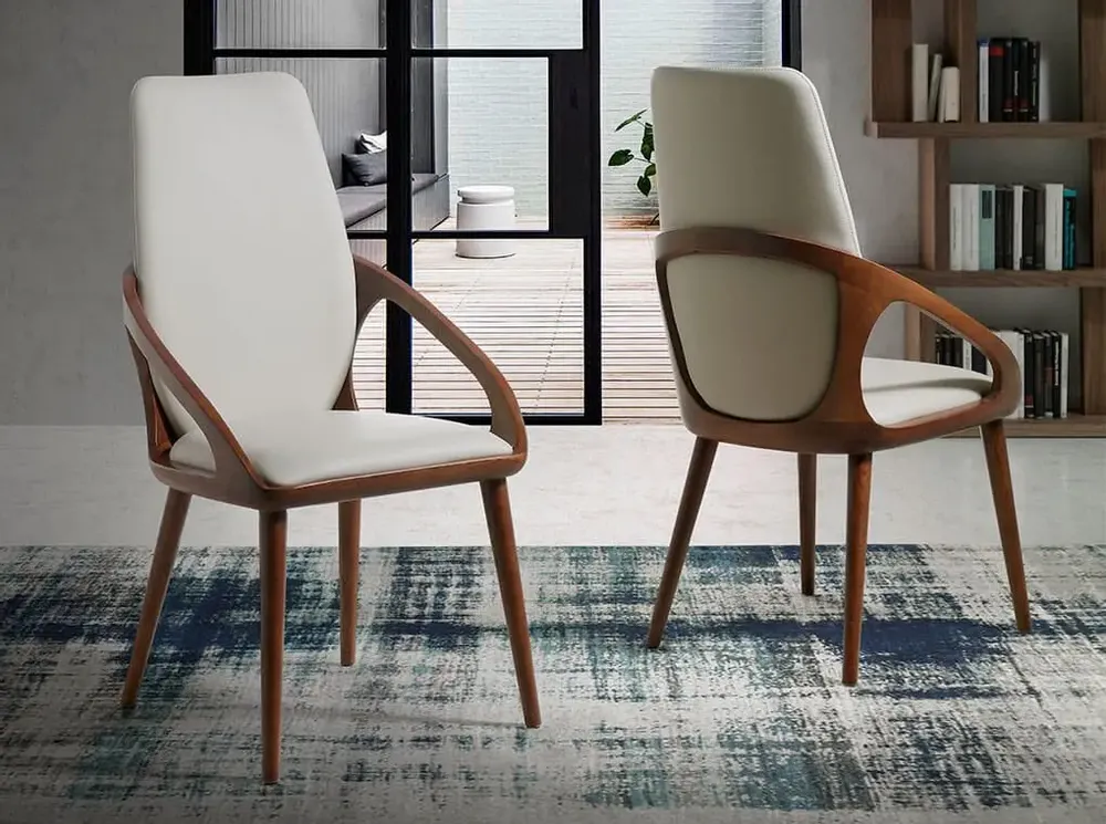 Chaises - Chaise de table à manger rembourrée en simili cuir - ANGEL CERDÁ