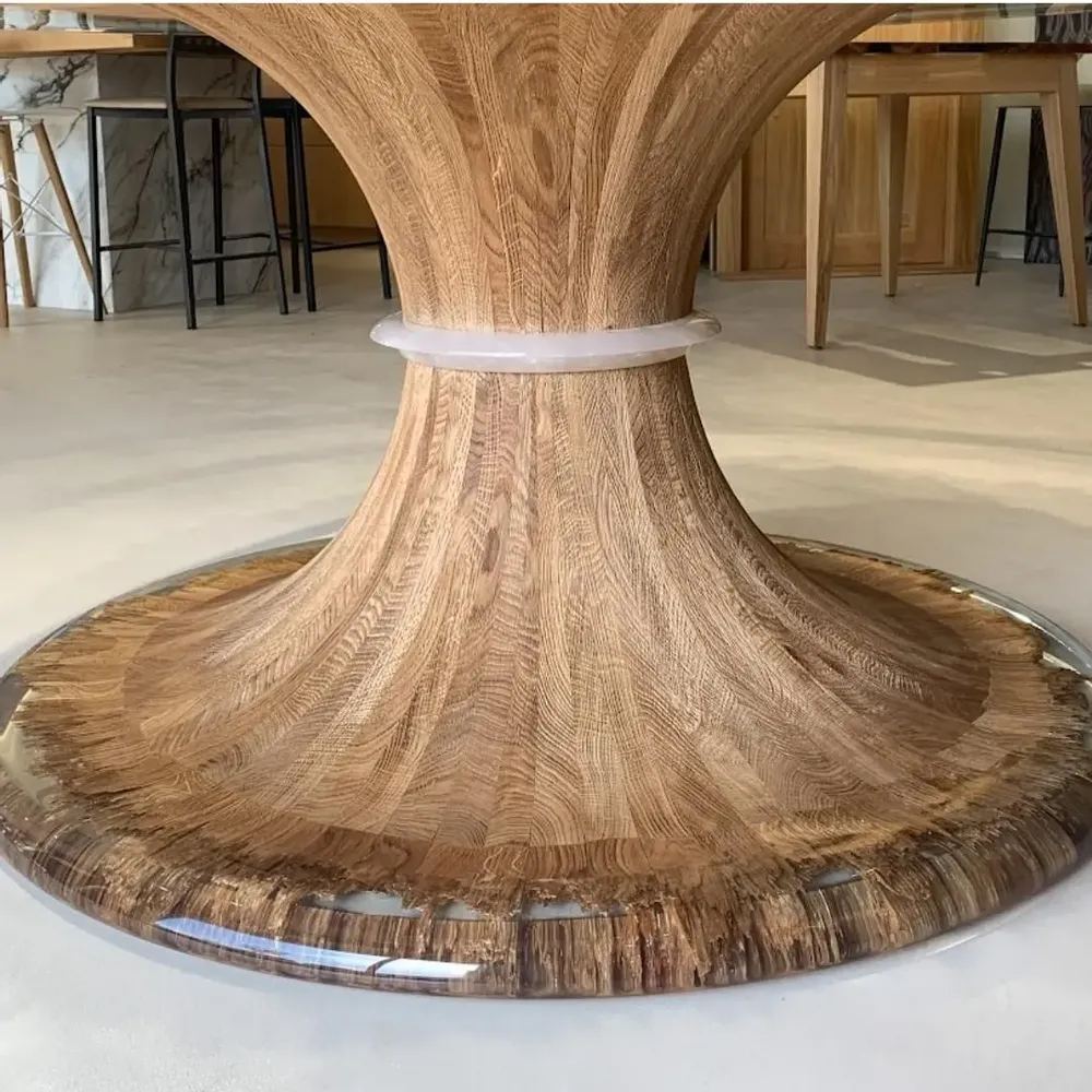 Dining Tables - Tulip table in torn wood and resin - MEUBLES THOURET