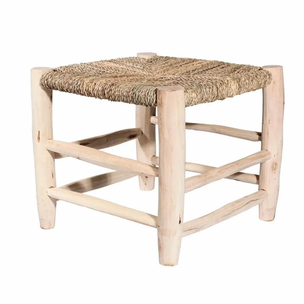 Tabourets - Tabourets marocains en bois et corde de palmier – Artisanat bohème - COSYDAR-DECO