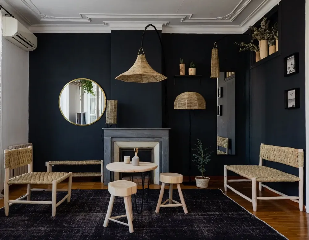 Armchairs - Raw wood armchairs woven with palm leaf. - COSYDAR-DECO