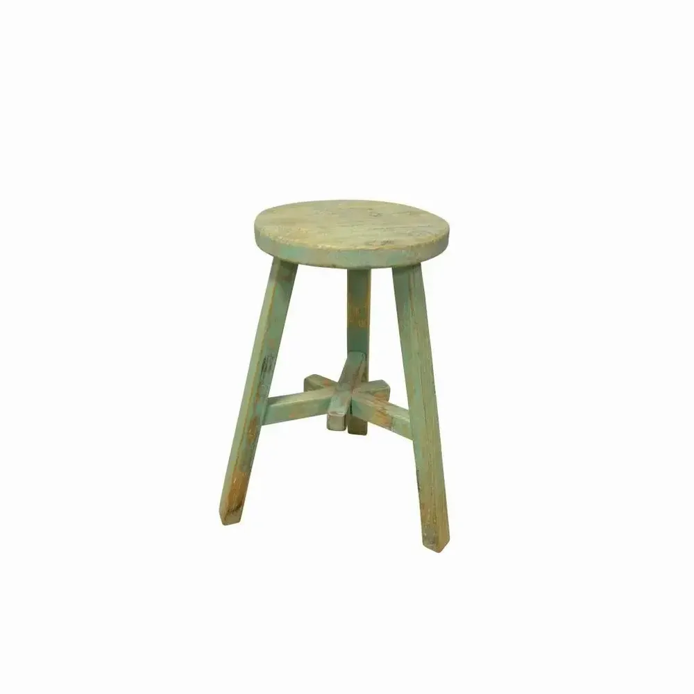 Stools - Old round stool - PAGODA INTERNATIONAL