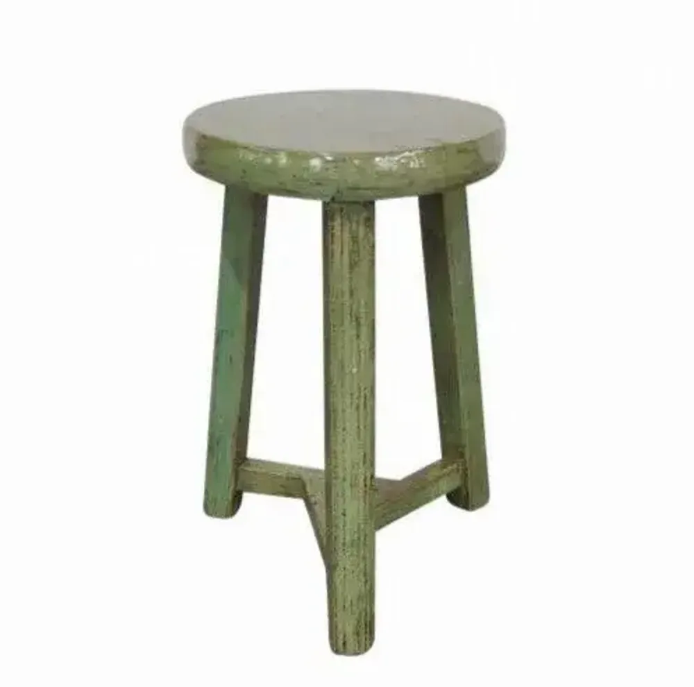 Stools - Old round stool - PAGODA INTERNATIONAL