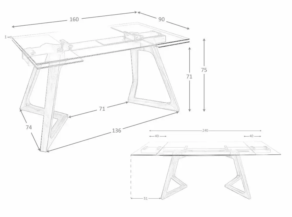 Dining Tables - Rectangular tempered glass and walnut extending dining table - ANGEL CERDÁ