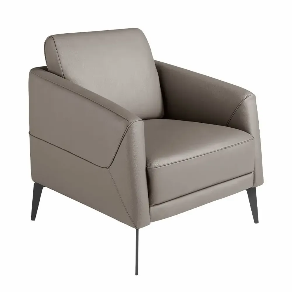 Fauteuils - Fauteuil en cuir gris foncé - ANGEL CERDÁ