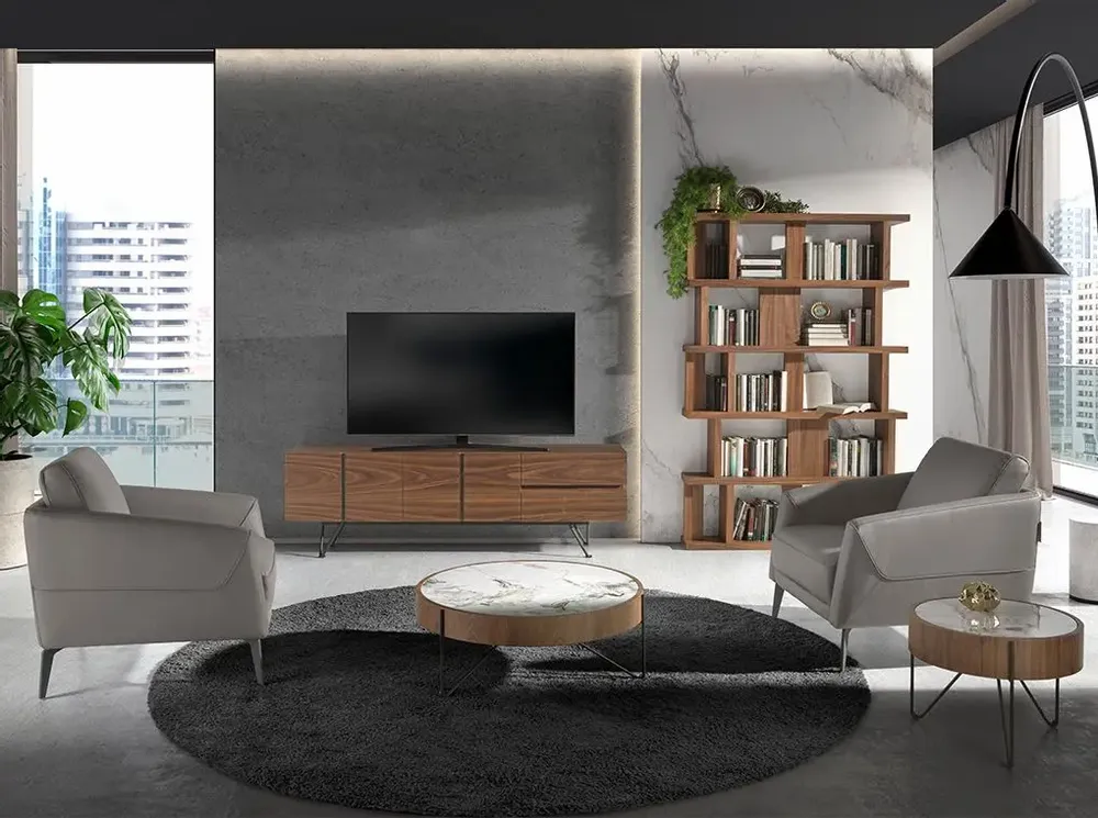 Fauteuils - Fauteuil en cuir gris foncé - ANGEL CERDÁ