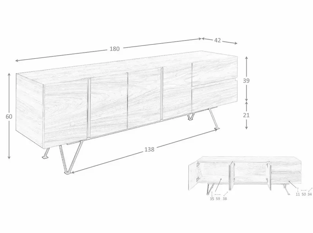 TV stands - Walnut and black steel TV stand - ANGEL CERDÁ
