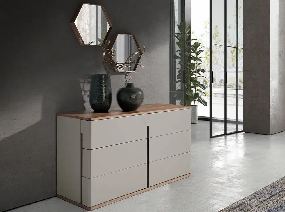 Chests of drawers - Chest of drawers in grey wood and walnut - ANGEL CERDÁ