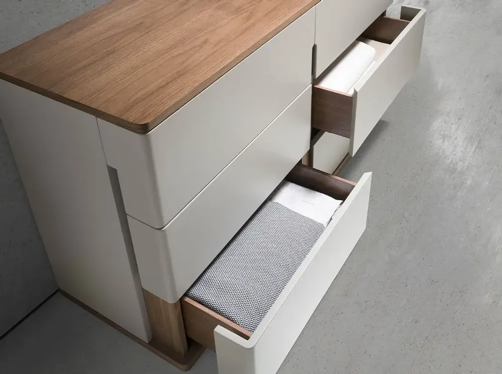Chests of drawers - Chest of drawers in grey wood and walnut - ANGEL CERDÁ