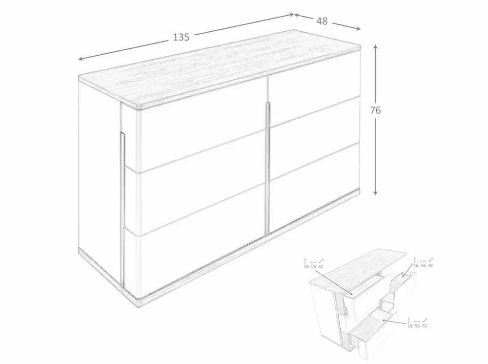 Chests of drawers - Chest of drawers in grey wood and walnut - ANGEL CERDÁ