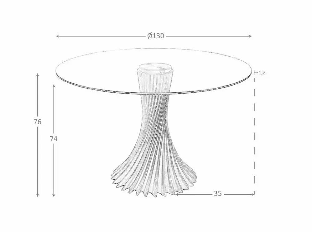 Dining Tables - Round tempered glass and walnut dining table - ANGEL CERDÁ