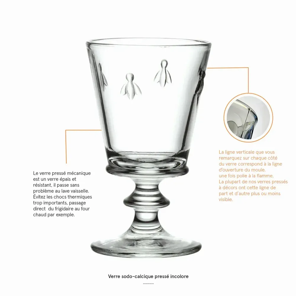 Wine accessories - Lot de 6 verres à vin ABEILLE - LA ROCHÈRE