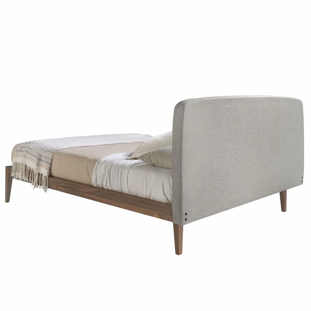Beds - Grey fabric tufted bed - ANGEL CERDÁ