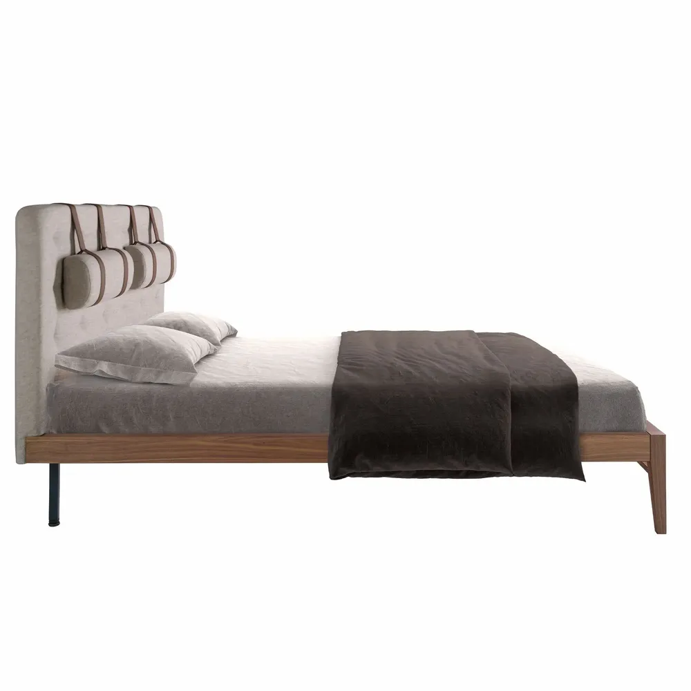 Beds - Grey fabric tufted bed - ANGEL CERDÁ