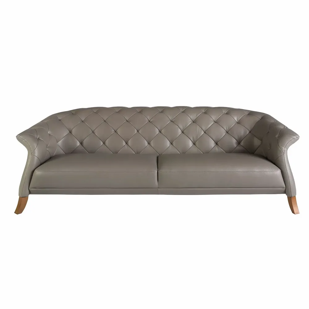 Sofas - Chester sofa 3 seater grey leather - ANGEL CERDÁ