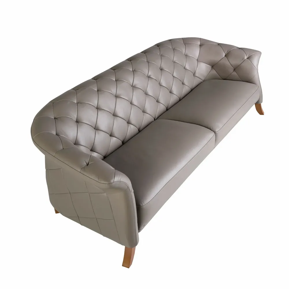 Sofas - Chester sofa 3 seater grey leather - ANGEL CERDÁ