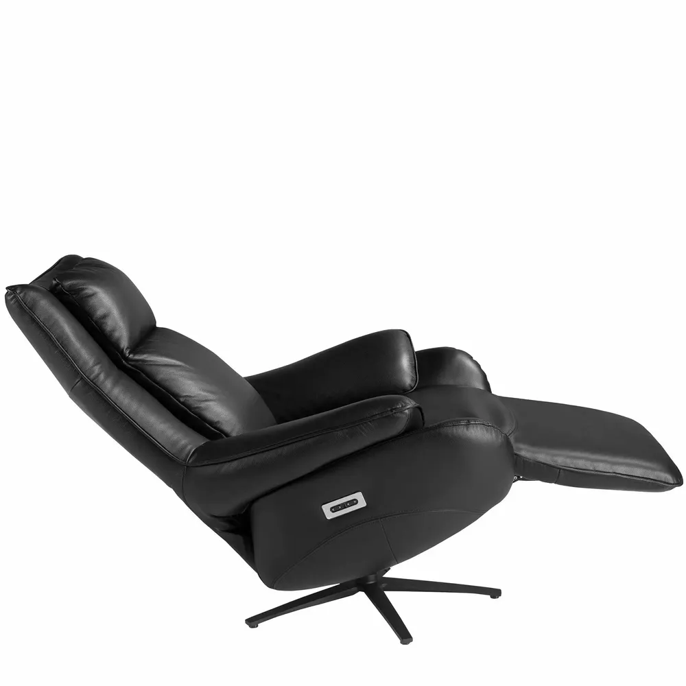Armchairs - Black leather swivel armchair - ANGEL CERDÁ
