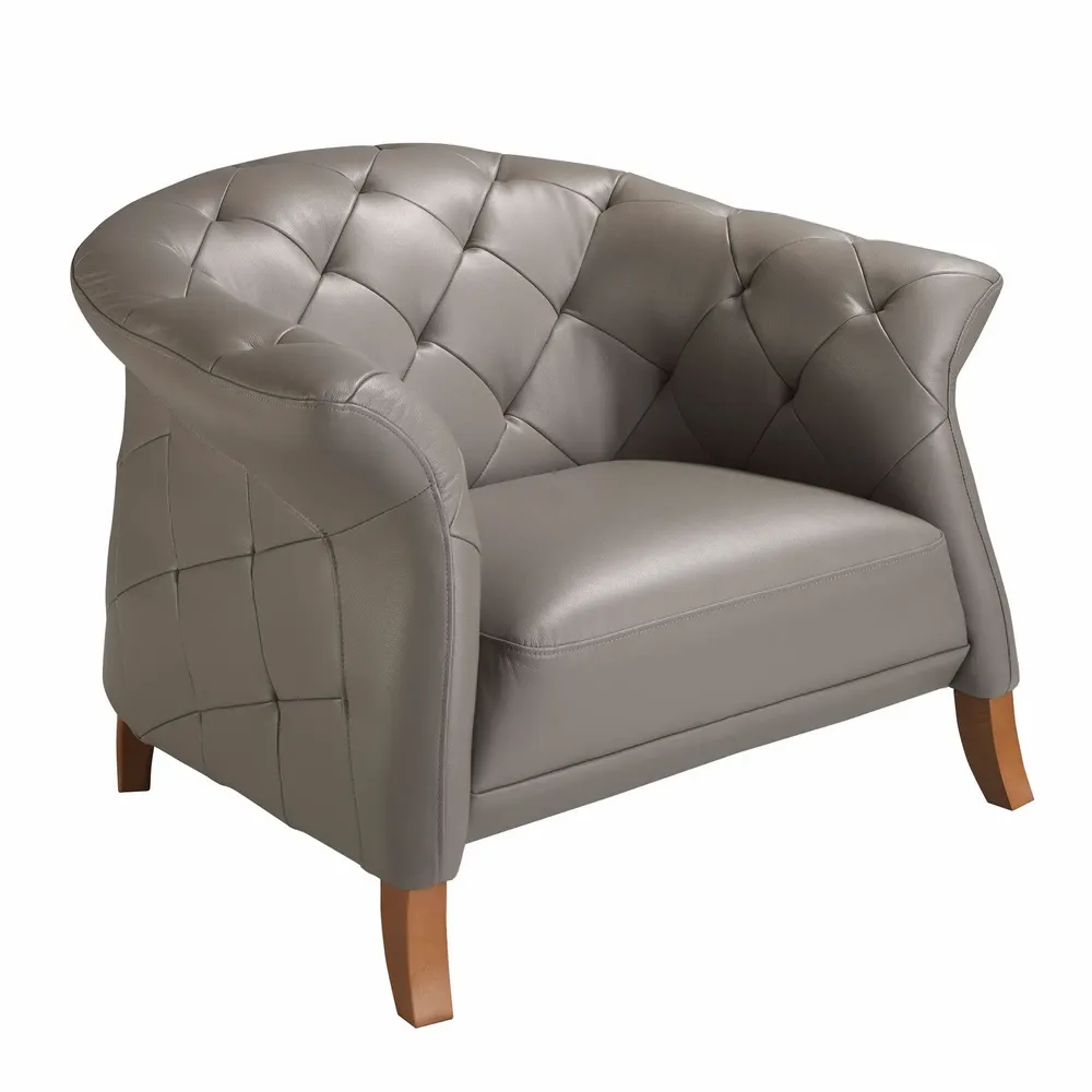 Armchairs - Grey leather armchair - ANGEL CERDÁ