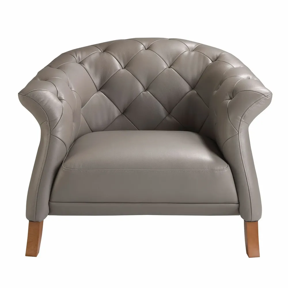 Armchairs - Grey leather armchair - ANGEL CERDÁ