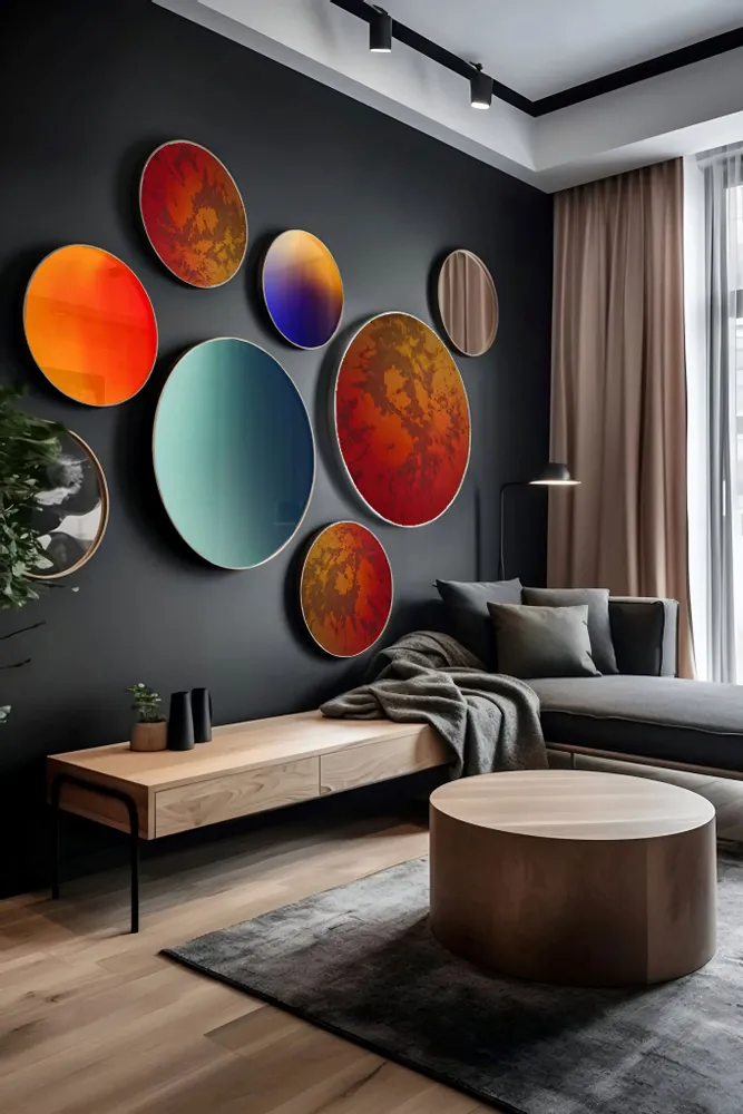 Mirrors - Cosmic reflection, decorative round mirror - NARCIS