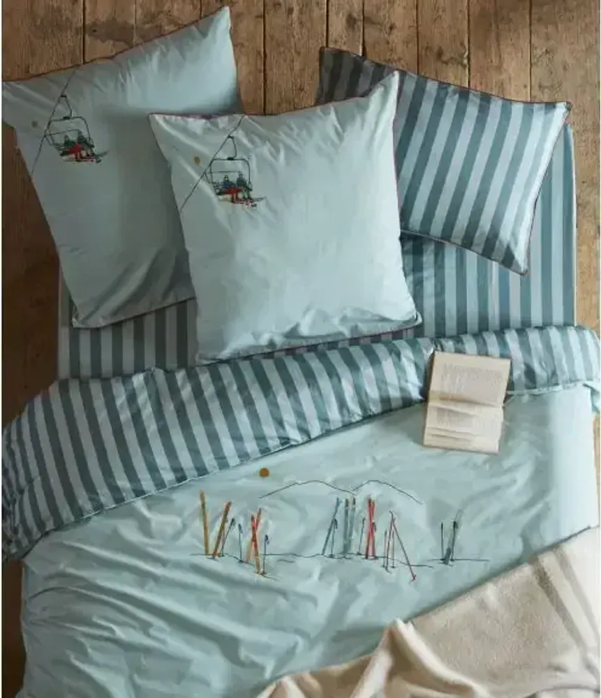 Linge de lit - Passe-montagne percale brodée Parure de lit - SYLVIE THIRIEZ