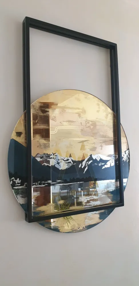 Fresques murales décoratives - Vue des Alpes, miroir églomisé, fresque - NARCIS