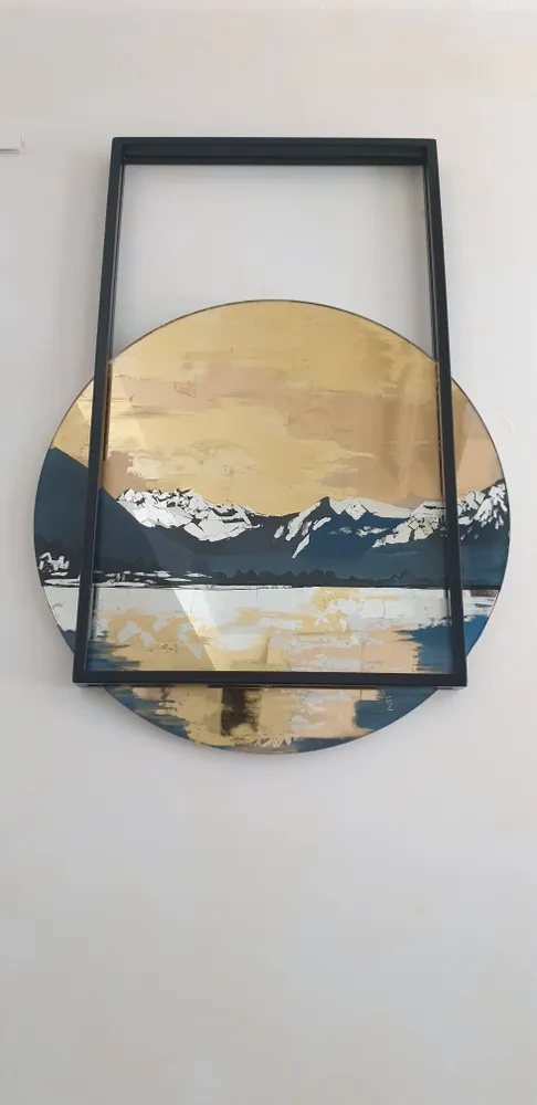 Fresques murales décoratives - Vue des Alpes, miroir églomisé, fresque - NARCIS