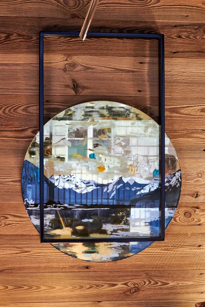 Fresques murales décoratives - Vue des Alpes, miroir églomisé, fresque - NARCIS