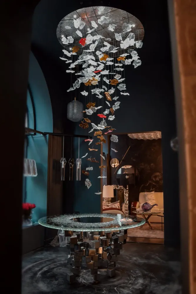 Art glass - WhyNot! table, glass, stainless steel - NARCIS