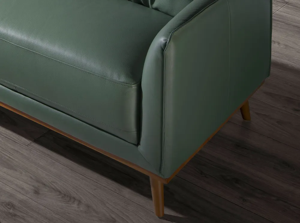 Sofas - Left chaise longue sofa in green leather - ANGEL CERDÁ