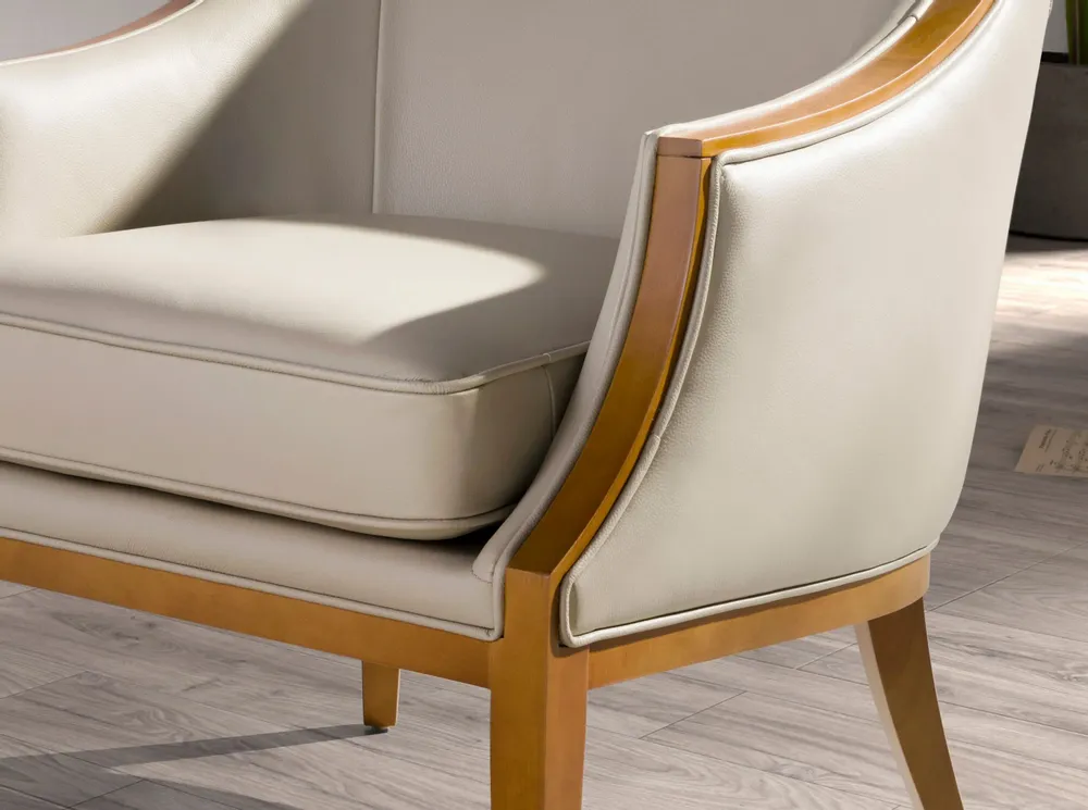 Fauteuils - Fauteuil en cuir sable - ANGEL CERDÁ