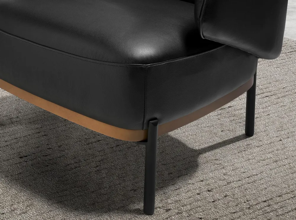 Armchairs - Black leather armchair - ANGEL CERDÁ