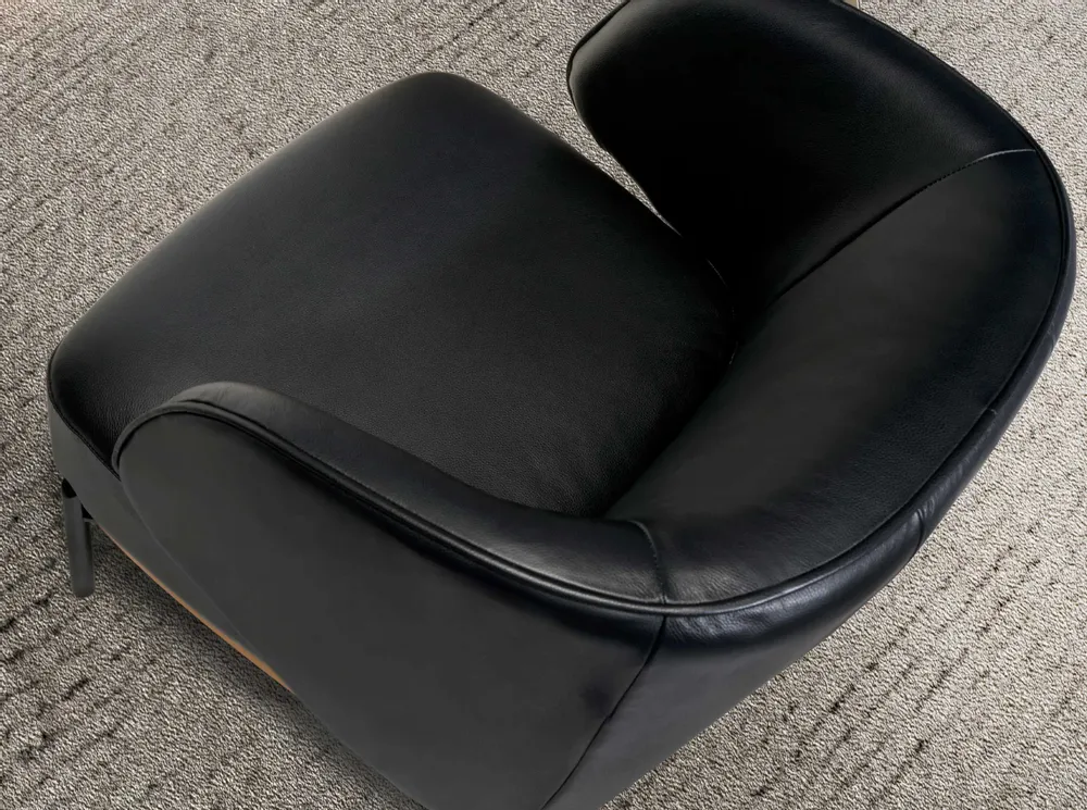 Armchairs - Black leather armchair - ANGEL CERDÁ