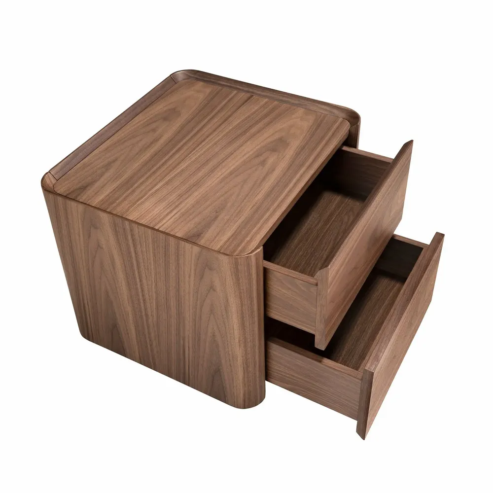 Night tables - Walnut bedside table with lighting - ANGEL CERDÁ
