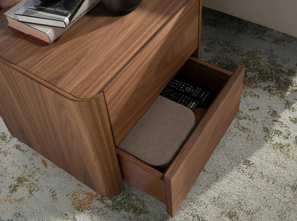 Night tables - Walnut bedside table with lighting - ANGEL CERDÁ