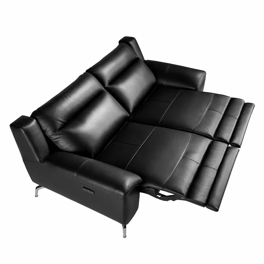 Sofas - 2 seater black leather relax sofa - ANGEL CERDÁ
