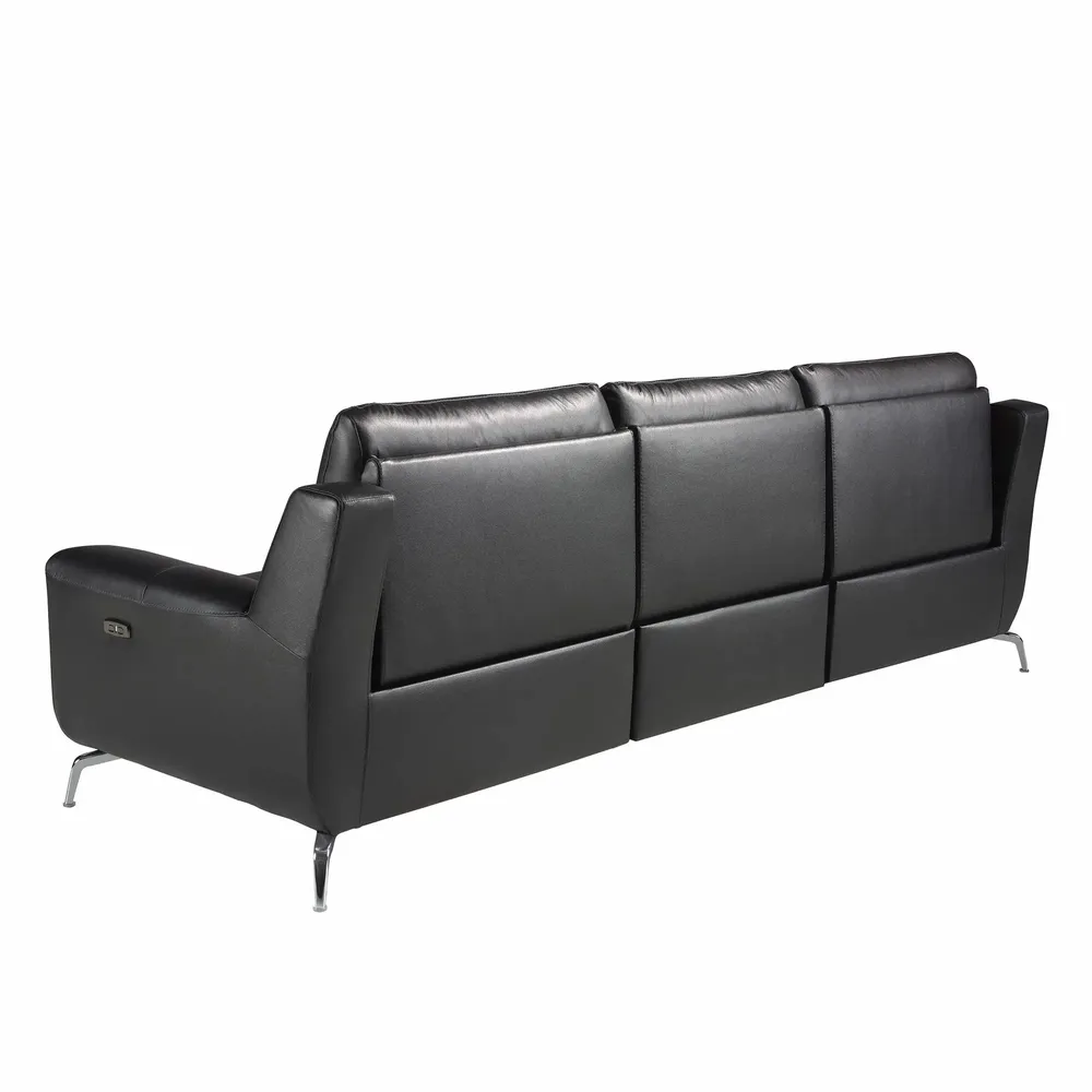 Canapés - Canapé relax 3 places en cuir noir - ANGEL CERDÁ