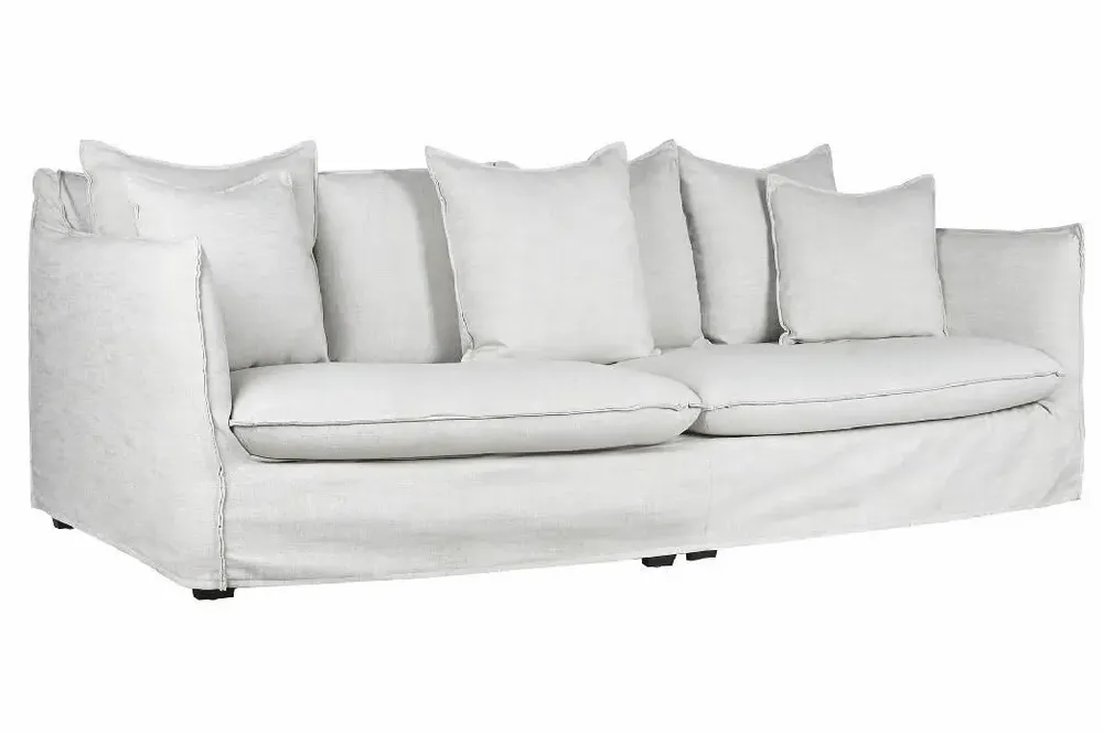 Sofas - BEIGE LINEN SOFA WITH CUSHIONS - ITEM HOME BY ITEM INTERNATIONAL