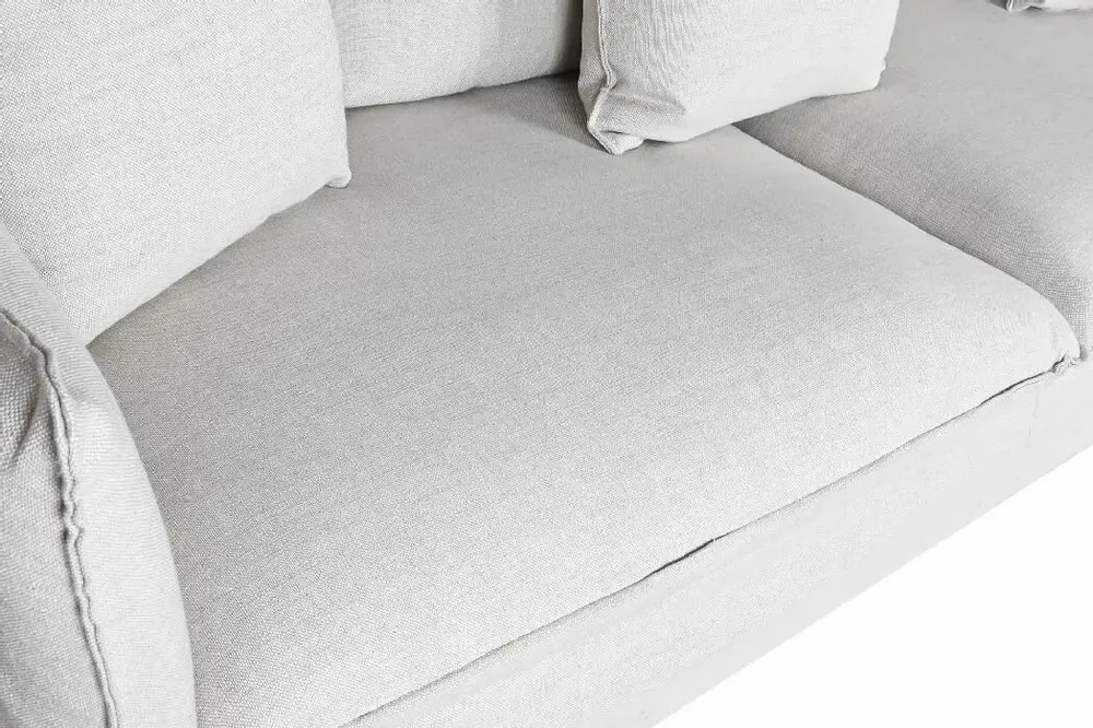 Sofas - BEIGE LINEN SOFA WITH CUSHIONS - ITEM HOME BY ITEM INTERNATIONAL