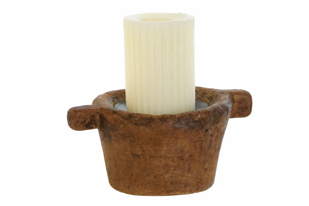 Unique pieces - ANTIQUE WOODEN CANDLE HOLDER 4 ASSORTED - ITEM HOME BY ITEM INTERNATIONAL