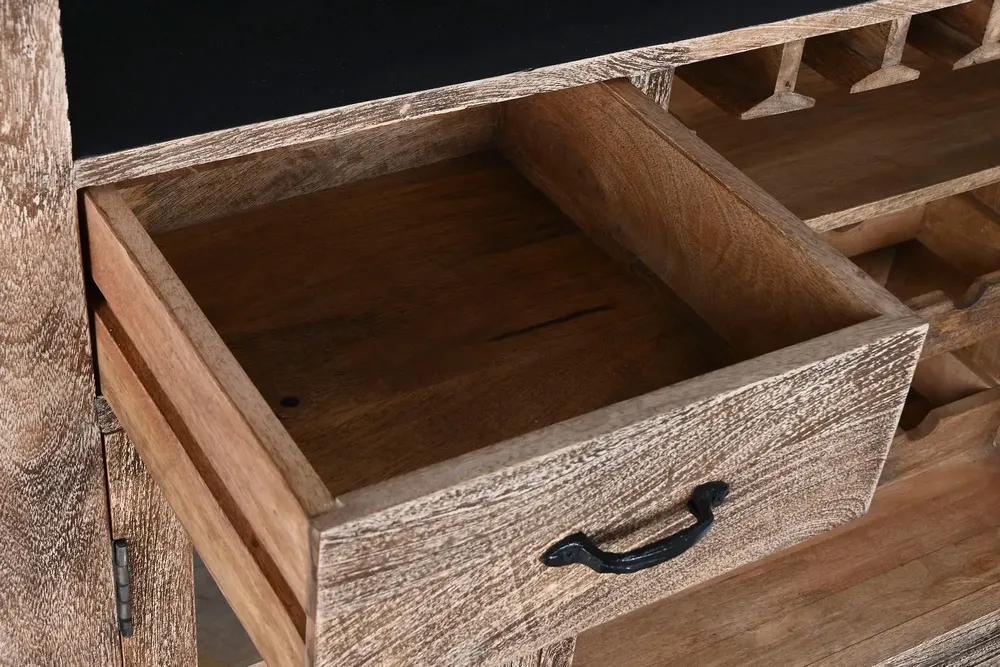 Autres tables  - MEUBLE BAR EN MÉTAL ET MANGUE - ITEM HOME BY ITEM INTERNATIONAL