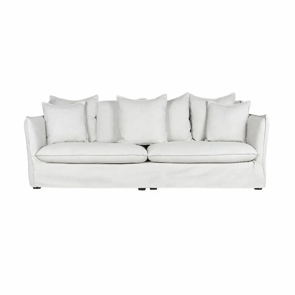 Sofas - BEIGE LINEN SOFA WITH CUSHIONS - ITEM HOME BY ITEM INTERNATIONAL