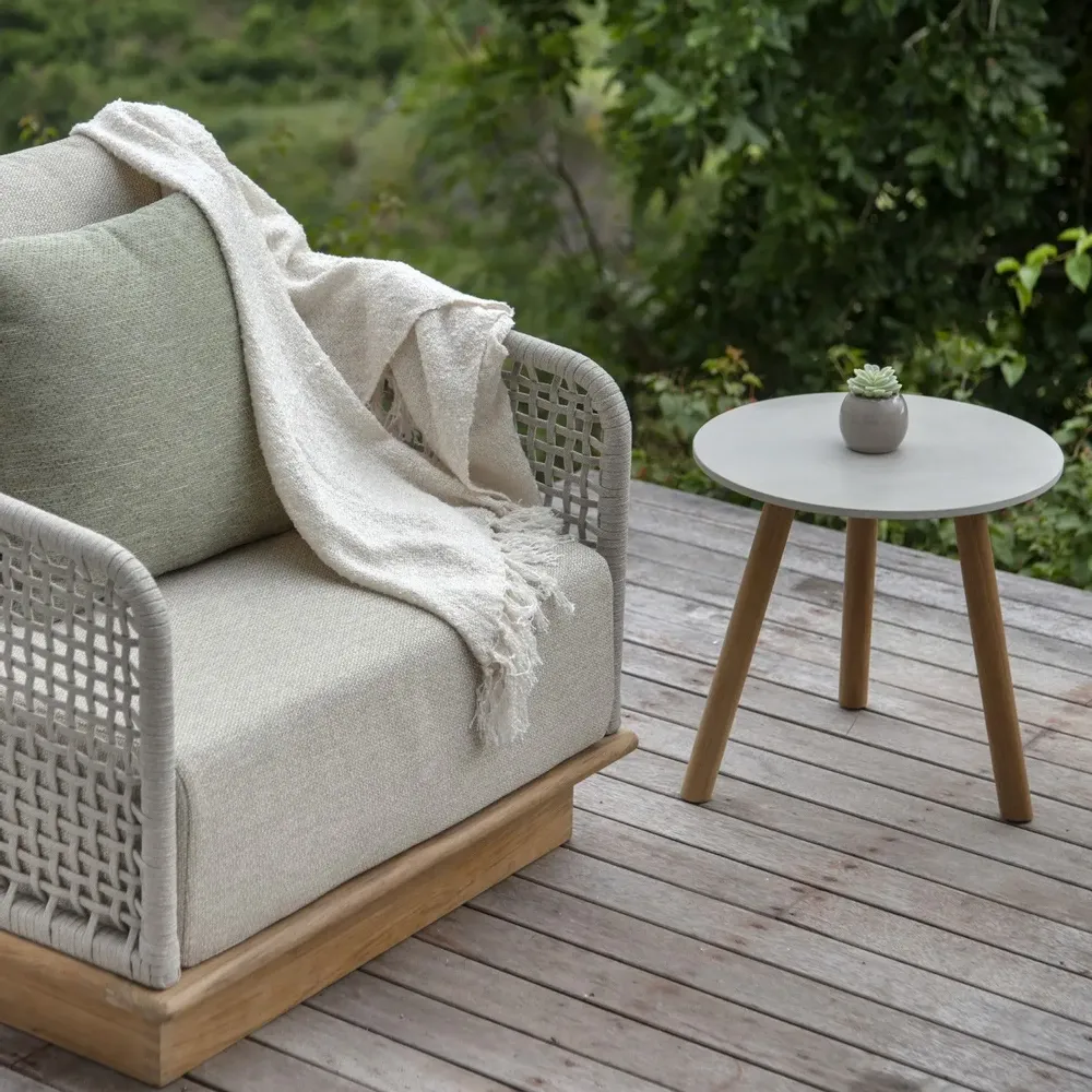 Tables de jardin - Ronda Side and Coffee table - JATI KEBON