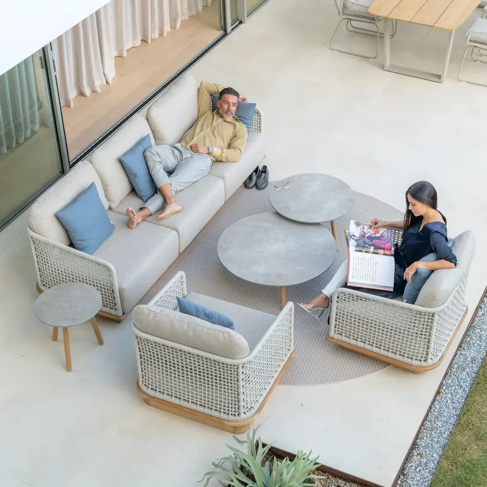 Tables de jardin - Ronda Side and Coffee table - JATI KEBON