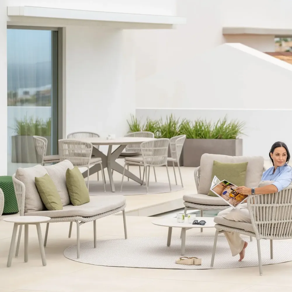 Tables de jardin - Ronda Side and Coffee table - JATI KEBON