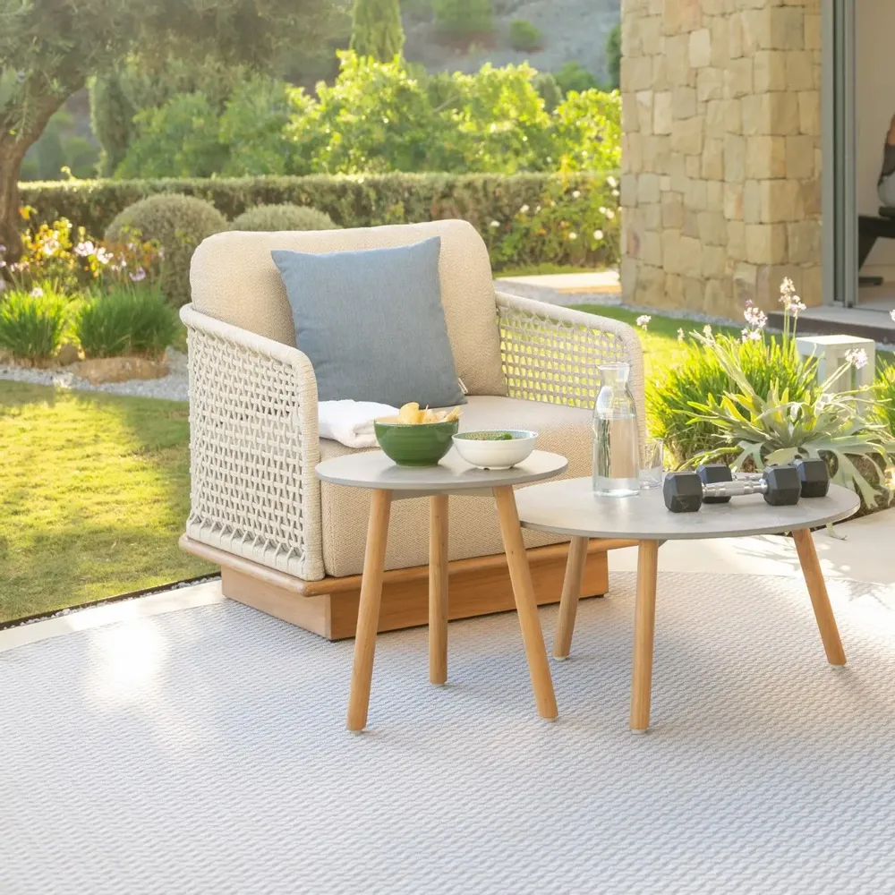 Tables de jardin - Ronda Side and Coffee table - JATI KEBON