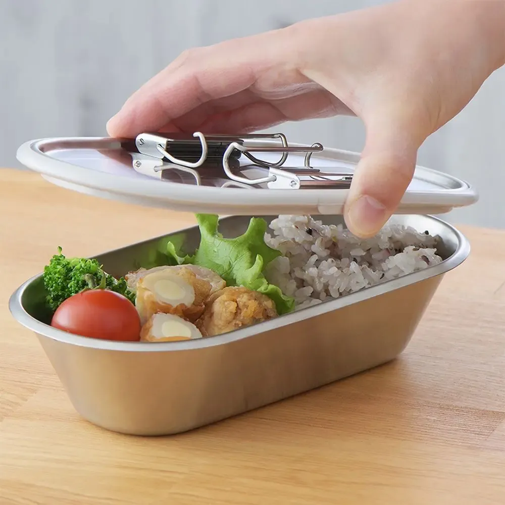 Kitchen utensils - Bento Box silicone Gray clip closure Aikata/Yoshikawa collection - ABINGPLUS